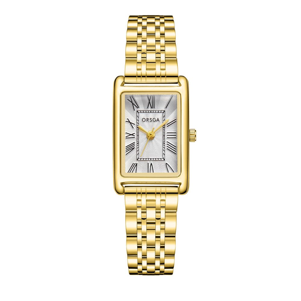 SOH Orsga — Gold Steel Band White Dial